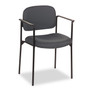 HON VL616 Stacking Guest Chair with Arms, Fabric Upholstery, 23.25" x 21" x 32.75", Charcoal Seat, Charcoal Back, Black Base (BSXVL616VA19) View Product Image