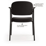 HON VL616 Stacking Guest Chair with Arms, Fabric Upholstery, 23.25" x 21" x 32.75", Charcoal Seat, Charcoal Back, Black Base (BSXVL616VA19) View Product Image