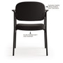 HON VL616 Stacking Guest Chair with Arms, Fabric Upholstery, 23.25" x 21" x 32.75", Charcoal Seat, Charcoal Back, Black Base View Product Image