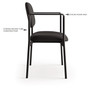 HON VL616 Stacking Guest Chair with Arms, Fabric Upholstery, 23.25" x 21" x 32.75", Charcoal Seat, Charcoal Back, Black Base (BSXVL616VA19) View Product Image