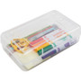 Advantus Gem Polypropylene Pencil Box with Lid, Polypropylene, 8.5 x 5.25 x 2.5, Clear (AVT34104) View Product Image