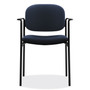 HON VL616 Stacking Guest Chair with Arms, Fabric Upholstery, 23.25" x 21" x 32.75", Navy Seat, Navy Back, Black Base View Product Image