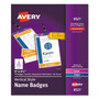 Avery Vertical Name Badges with Tickets Kit for Laser and Inkjet Printers, 4-1/4" x 6" - PVC Plastic - White Product Image 