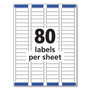 Avery Easy Peel White Inkjet Mailing Labels - 1/2" Width x 1 3/4" Length - (AVE8167) Product Image 