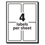 Avery Shipping Labels w/ TrueBlock Technology, Inkjet Printers, 3.5 x 5, White, 4/Sheet, 25 Sheets/Pack View Product Image