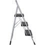 Cosco 3-Step Big Step Folding Stool, 200 lb Capacity, 17.75 x 28 x 45.63, Light Gray (CSC11408PBL1E) View Product Image