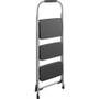 Cosco 3-Step Big Step Folding Stool, 200 lb Capacity, 17.75 x 28 x 45.63, Light Gray (CSC11408PBL1E) View Product Image