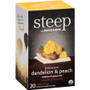 Steep by Bigelow Organic Dandelion & Peach Rooibos & Green Tea Herbal Tea, Green Tea Bag - Herbal Tea, Green Tea - 1.2 oz - 20 Teabag - GMO Free - Kosher Product Image 