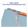 Avery Print and Apply Index Maker Clear Label Plastic Dividers with Printable Label Strip, 8-Tab, 11 x 8.5, Assorted Tabs, 5 Sets View Product Image
