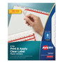 Avery Print and Apply Index Maker Clear Label Plastic Dividers w/Printable Label Strip, 8-Tab, 11 x 8.5, Frosted Clear Tabs, 5 Sets (AVE12450) View Product Image