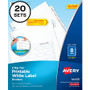 Avery Big Tab Printable White Label Tab Dividers, 8-Tab, 11 x 8.5, White, 20 Sets (AVE14435) View Product Image