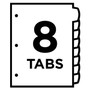 Avery Big Tab Printable White Label Tab Dividers, 8-Tab, 11 x 8.5, White, 20 Sets (AVE14435) View Product Image