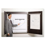 MasterVision Conference Cabinet, Porcelain Magnetic Dry Erase Board, 48 x 48, White Surface, Ebony Wood Frame (BVCCAB01010143) View Product Image