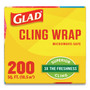 Glad Cling'N Seal Plastic Food Wrap, 200 sq ft, 12 Rolls/Carton View Product Image