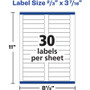 Avery Permanent TrueBlock File Folder Labels with Sure Feed Technology, 0.66 x 3.44, White, 30/Sheet, 25 Sheets/Pack AVE8366 View Product Image