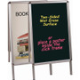 MasterVision Reversible Wet Erase Sign Board, Black 23" x 33" Surface, Satin Aluminum Frame, 24" x 24" x 42" View Product Image
