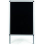 MasterVision Reversible Wet Erase Sign Board, Black 23" x 33" Surface, Satin Aluminum Frame, 24" x 24" x 42" View Product Image