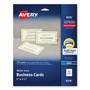 Avery Sure Feed Ivory Business Cards - 79 Brightness - (AVE8376) Product Image 