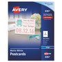 Avery Printable Postcards, Inkjet, 80 lb, 4.25 x 5.5, Matte White, 200 Cards, 4 Cards/Sheet, 50 Sheets/Box View Product Image