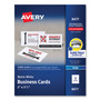 Avery Printable Microperforated Business Cards w/Sure Feed Technology, Inkjet, 2 x 3.5, White, 1,000 Cards, 10/Sheet, 100 Sheets/Bx View Product Image