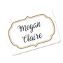 Avery Flexible Adhesive Name Badge Labels, 3 3/8 x 2 1/3, White/Gold Border, 120/PK View Product Image