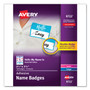 Avery Flexible Adhesive Name Badge Labels, "Hello", 3 3/8 x 2 1/3, Assorted, 120/PK (AVE8722) View Product Image