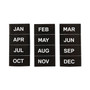 MasterVision Interchangeable Magnetic Board Accessories, Months of Year, Black/White, 2" x 1", 12 Pieces View Product Image