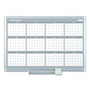 MasterVision Magnetic Dry Erase Calendar Board, 12-Month Planning/Scheduling, 36" x 24", White Surface, Satin Aluminum Frame View Product Image