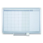 MasterVision Magnetic Dry Erase Calendar Board, Monthly Planning/Scheduling, 48" x 36", White Surface, Satin Aluminum Frame View Product Image