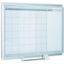 MasterVision Magnetic Dry Erase Calendar Board, Monthly Planning/Scheduling, 48" x 36", White Surface, Satin Aluminum Frame View Product Image