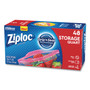 Ziploc Double Zipper Storage Bags, Triple System Seal, Quart, 9.63" x 8.5", Clear, 9/Carton View Product Image