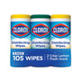 Clorox Disinfecting Wipes, 1-Ply, 7 x 8, Fresh Scent/Citrus Blend, White, 35/Canister, 3 Canisters/Pack View Product Image