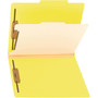 Smead Top Tab Classification Folders, Four SafeSHIELD Fasteners, 2" Expansion, 1 Divider, Letter Size, Yellow Exterior, 10/Box View Product Image