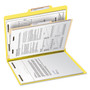 Smead Top Tab Classification Folders, Four SafeSHIELD Fasteners, 2" Expansion, 1 Divider, Letter Size, Yellow Exterior, 10/Box View Product Image