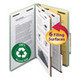 Smead Recycled Pressboard Classification Folders, 2" Expansion, 2 Dividers, 6 Fasteners, Legal Size, Gray-Green, 10/Box View Product Image