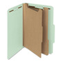 Smead Recycled Pressboard Classification Folders, 2" Expansion, 2 Dividers, 6 Fasteners, Legal Size, Gray-Green, 10/Box View Product Image