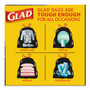 Glad Guaranteed Strong Large Drawstring Trash Bags, Three-Ply, 30 gal, 1.05 mil, 30 x 33, Black, 28/Box View Product Image