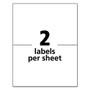 Avery White Shipping Labels-Bulk Packs, Inkjet/Laser Printers, 5.5 x 8.5, White, 2/Sheet, 250 Sheets/Box View Product Image