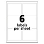 Avery White Shipping Labels-Bulk Packs, Inkjet/Laser Printers, 3.33 x 4, White, 6/Sheet, 250 Sheets/Box View Product Image