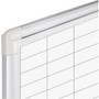 MasterVision Gridded Magnetic Steel Dry Erase Planning Board with Accessories, 1 x 2 Grid, 48 x 36, White Surface, Silver Aluminum Frame View Product Image