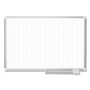 MasterVision Gridded Magnetic Steel Dry Erase Project Planning Board, 1" x 2" Cells, 72" x 48", White Surface, Satin Aluminum Frame View Product Image