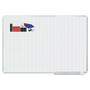 MasterVision Gridded Magnetic Steel Dry Erase Planning Board with Accessories, 1 x 2 Grid, 72 x 48, White Surface, Silver Aluminum Frame View Product Image