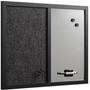 MasterVision Designer Combo Fabric Bulletin/Dry Erase Board, 24 x 18, Charcoal/Gray Surface, Black MDF Wood Frame (BVCMX04433168) View Product Image