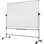 MasterVision Earth Silver Easy Clean Mobile Revolver Dry Erase Boards, 48 x 70, White Surface, Silver Steel Frame (BVCRQR0521) View Product Image