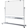 MasterVision Revolver Easel, 70.8 x 47.2, 80" Tall Easel, Horizontal Orientation, White Surface, Silver Aluminum Frame (BVCQR5507) View Product Image