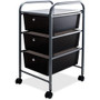 Advantus 3-Drawer Organizer - 3 Drawer - 4 Casters - Metal - 15.50" Width x 13" Depth x 27" Height - Smoke Product Image 