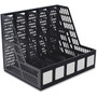 Advantus 5-compartment Magazine/Literature File - 5 Compartment(s) - Desktop - Durable, Lightweight, Labeling Area - Black - Plastic Product Image 
