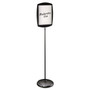 MasterVision Floor Stand Sign Holder, Rectangle, 15 x 11, 66" High, White Surface, Black Steel Frame (BVCSIG07060101) View Product Image