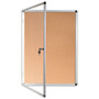 MasterVision Slim-Line Enclosed Cork Bulletin Board with One Door, 28" x 38", Tan Surface, Satin Aluminum Frame View Product Image