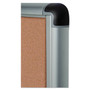 MasterVision Slim-Line Enclosed Cork Bulletin Board with One Door, 28" x 38", Tan Surface, Satin Aluminum Frame View Product Image